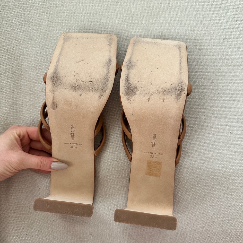 cult gaia Brown Strappy Square-Toe Heeled Sandals - Picture 11 of 13